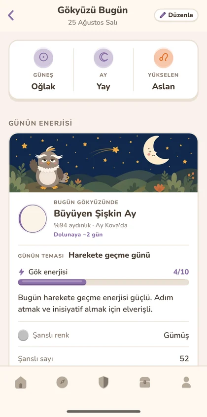 AN APP — Gökyüzü ekranı